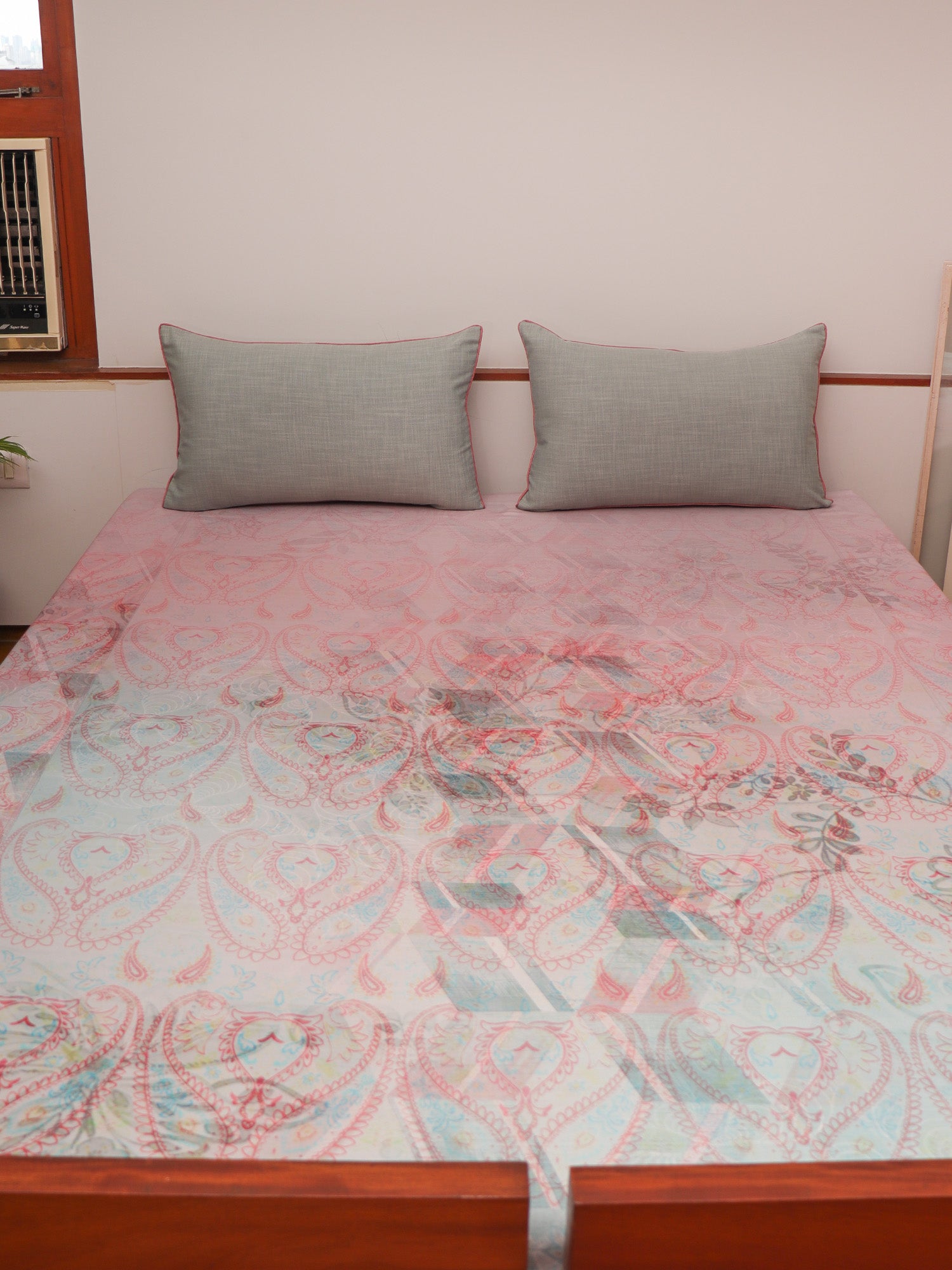 Bedcover With 2 Pilllow Sham Polycanvas Floral Printed Multi - 103" X 108", 17" X 27"