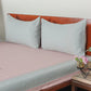 Embroidered Bedcover for Double Bed with 2 Pillow Covers | Queen Size - Duck egg Pink | Bedcover 90 x 108inches (7.5x9ft), Pillow Covers 17x27in
