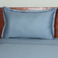 light blue pillow cover for 100% cotton embroidered bedsheet in light blue