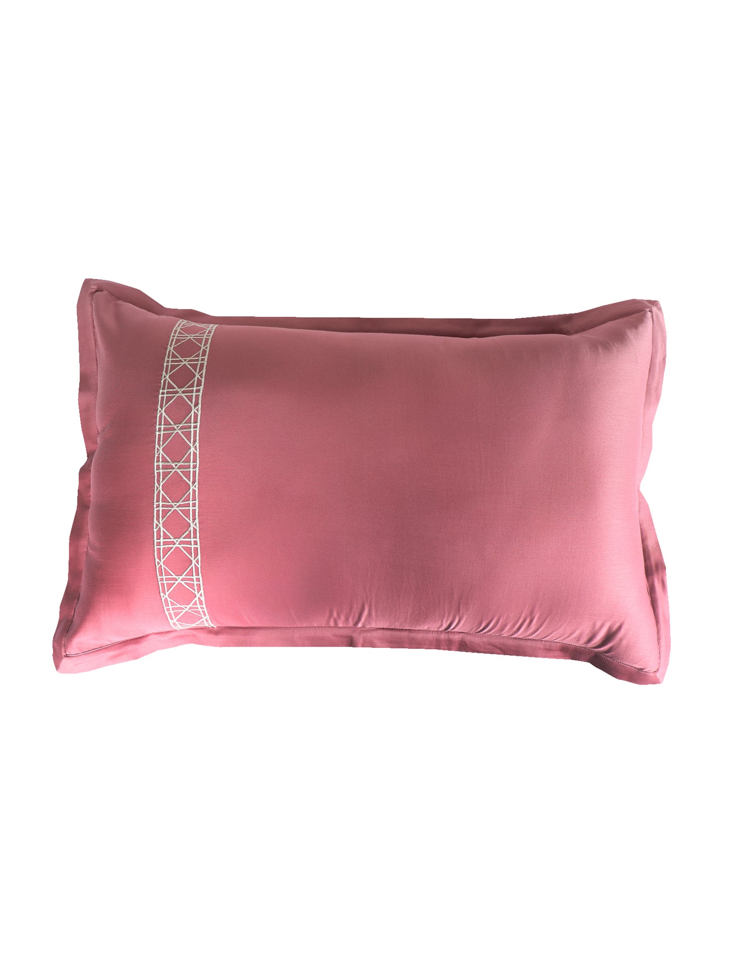 Bedsheet 100% Cotton 500TC Embroidered for King Size Double Bed with Pillow Covers Dusky Pink - Bedsheet 108x108inches, Pillow Covers 17x27inches