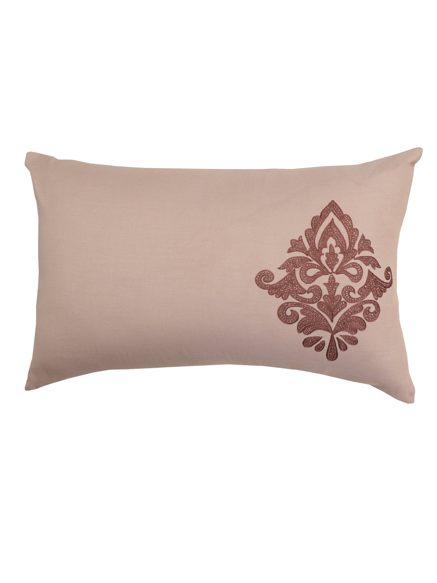 Quilt with 2 Pillow Covers Cotton Blend Motif Panels with Embroidered Coral - 90" X 108", 17" X 27"