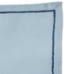 closeup of embroidery on set of 6 dinner napkin cloth in blue color - 16x16 inch
