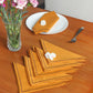 Zeba World Dinner Napkins 6pcs Set Cotton, Embroidered  Napkins for Dinner table Mustard - 16"x16"(40x40cms)