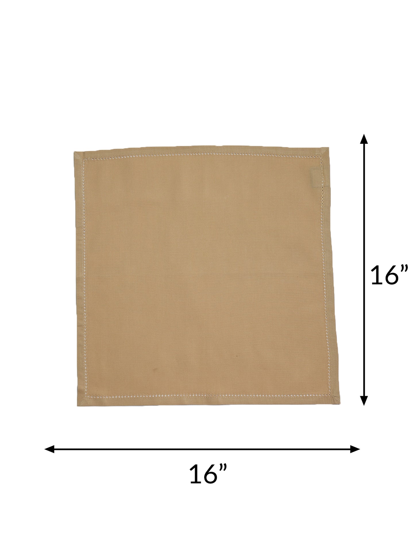 fagotting embroidered set of 6 dinner napkins in beige color - 16x16 inch