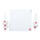 motif embroidered in red color on white colored set of 6 dinner napkins - 16x16 inch
