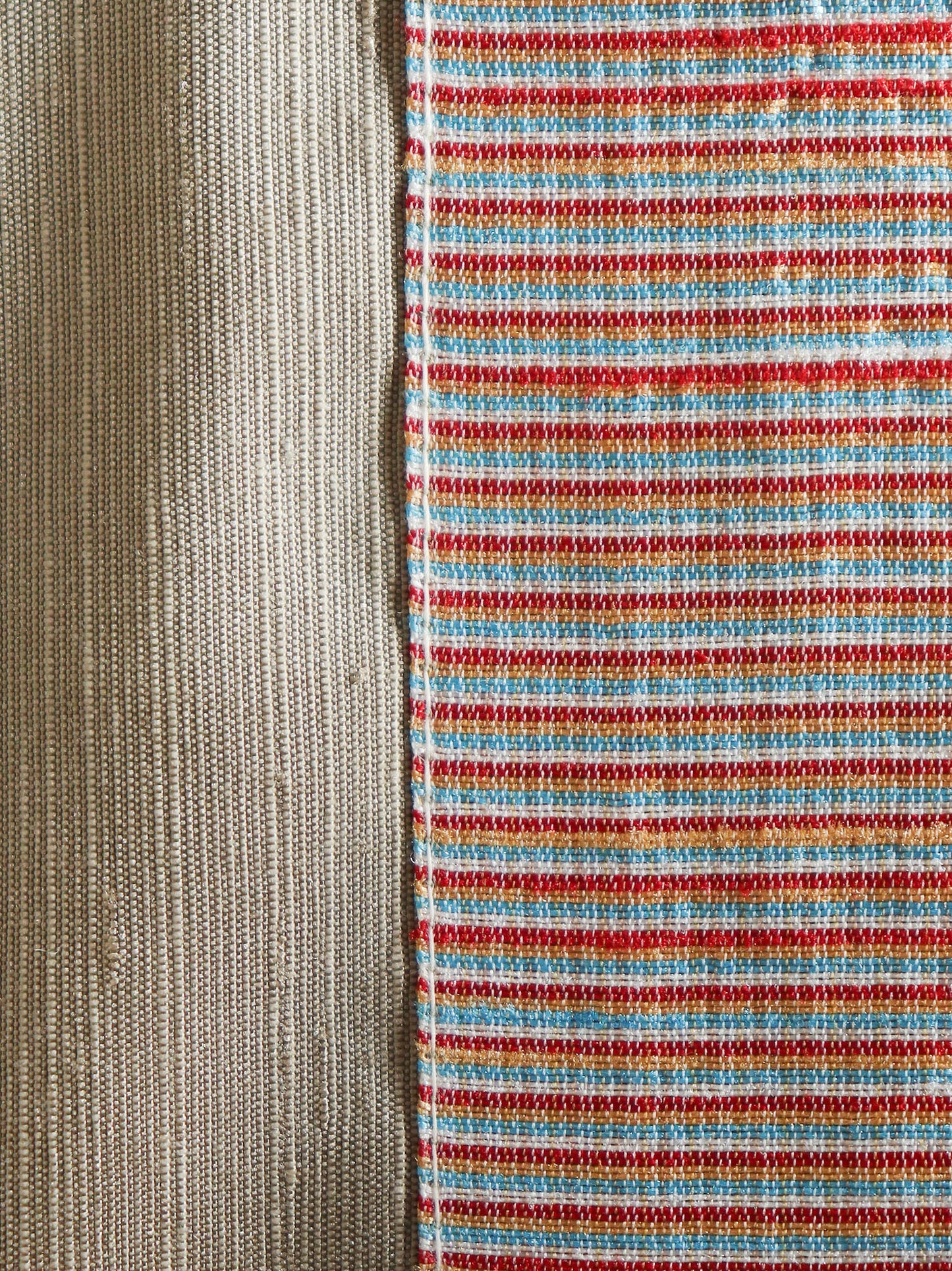 Table Cover Patchwork and Jeans Stitch Panel of Silk and Tassles | Polyester Light Beige Heat Resistant Table Cover for Kitchen Table/Dining Table Cloth, 52 X 84 Inches; 130 cm X 210 cm