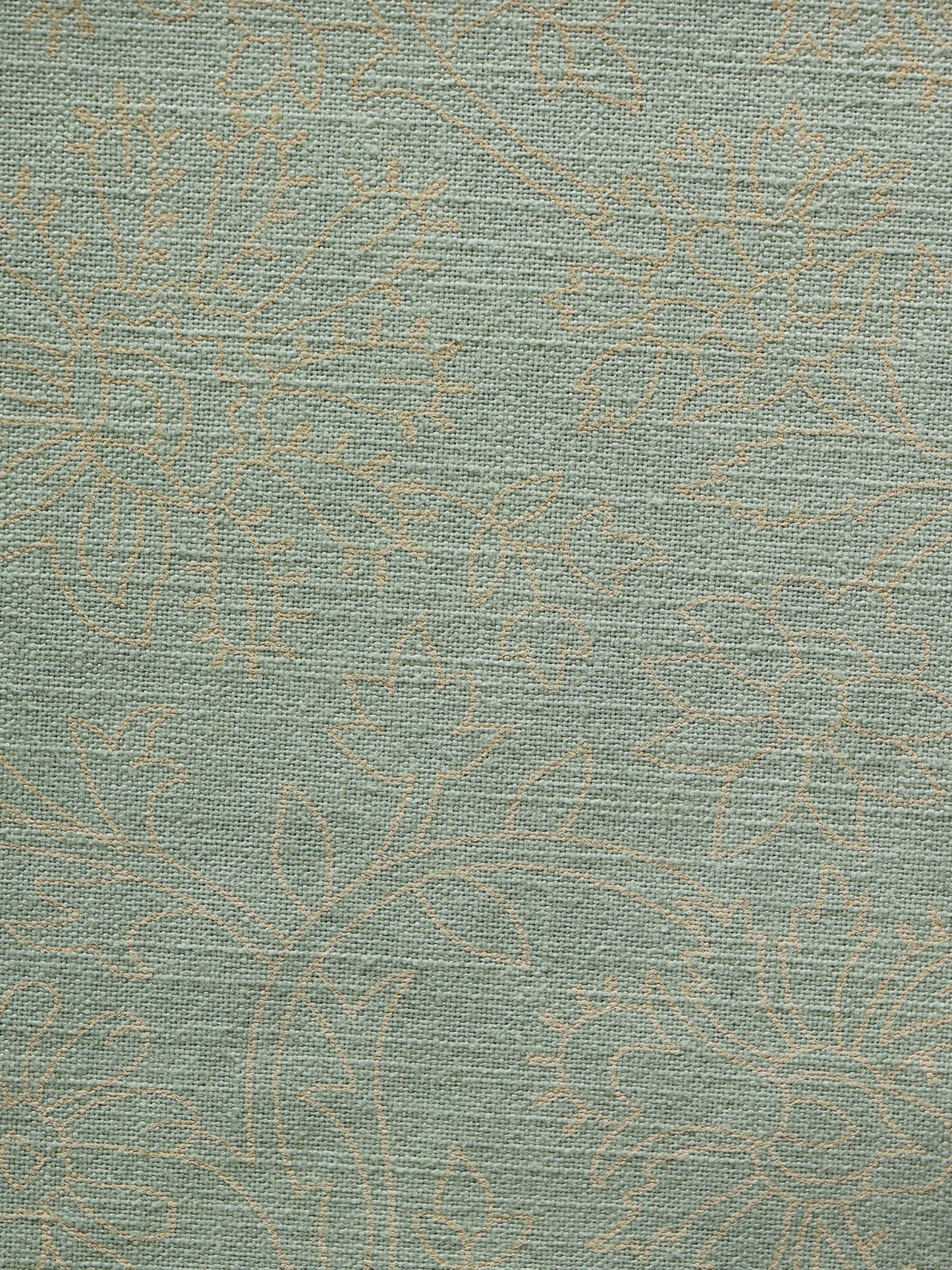 Table Cover with Panel Border and Self Textured Floral Pattern | Cotton Blend - Green Brown | Heat Resistant Cover for Kitchen Table/Dining Table Cloth, 52 X 84 Inches; 130 cm X 210 cm