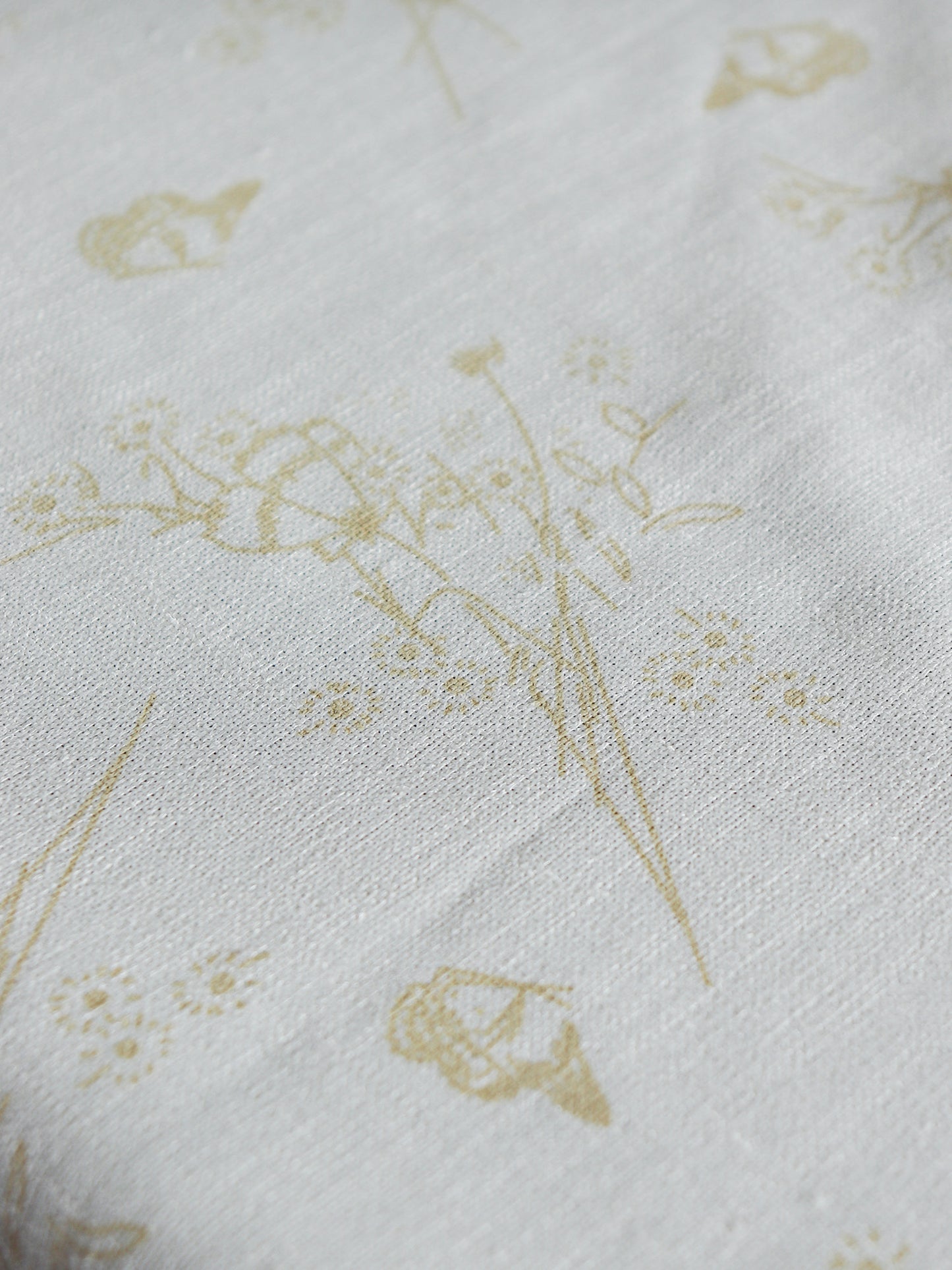 Table Cover with Panel Border and Self Textured Floral Pattern | Cotton Blend - Offwhite and Gold | Heat Resistant Kitchen Table/Dining Table Cloth, 52 X 84 Inches; 130 cm X 210 cm