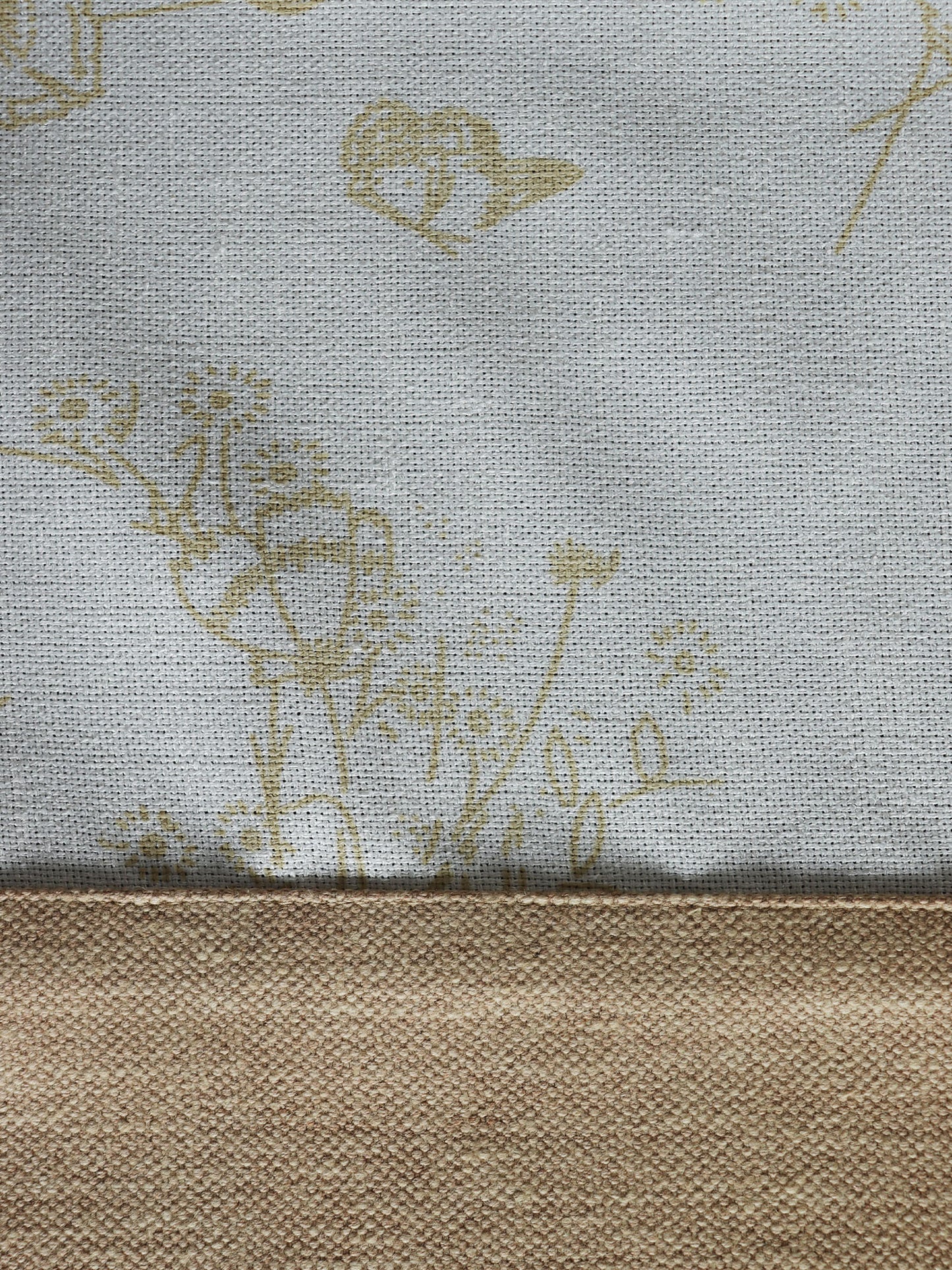 Table Cover with Panel Border and Self Textured Floral Pattern | Cotton Blend - Offwhite and Gold | Heat Resistant Kitchen Table/Dining Table Cloth, 52 X 84 Inches; 130 cm X 210 cm