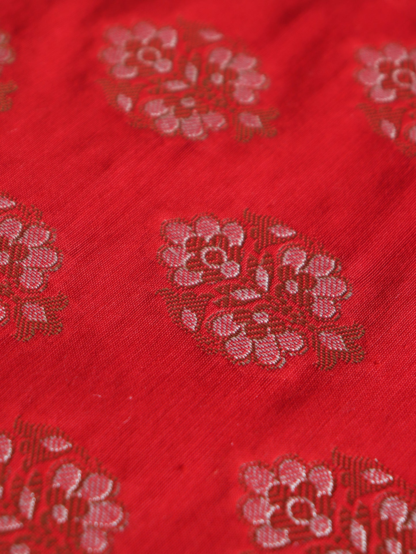 Table Cover Motif with Self Textured Brocade Silk and Border Patchwork | Red and Gold | Heat Resistant Table Cover for Kitchen Table/Dining Table Cloth, 52 X 84 Inches; 130 cm X 210 cm