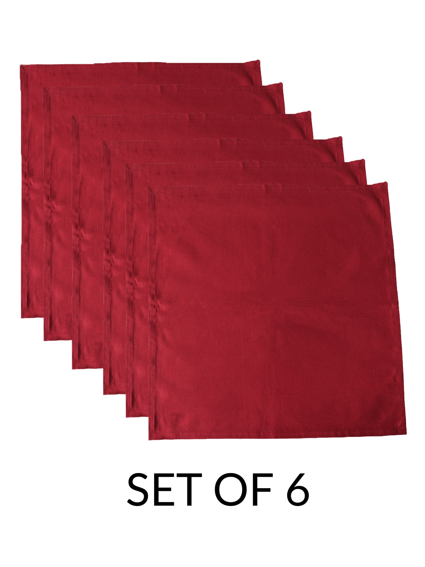 Printed Placemat/Tablemats and Napkins Set | Dinner Table Mats/Napkins | Cotton Blend - White and Red | Set of 6 Mats 13x18 in & Set of 6 Dining Napkins 16x16in | (33x48 cms, 40x40 cms)