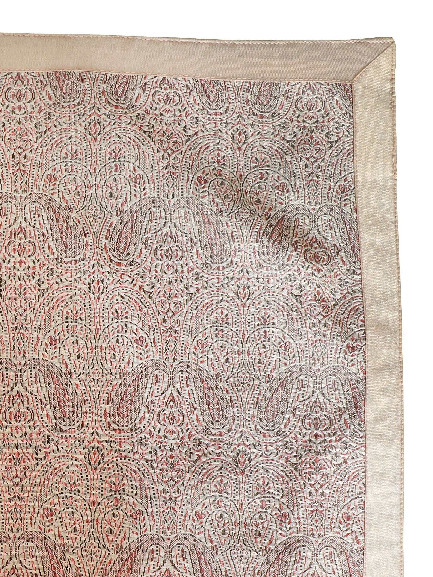 Brocade Silk Placemat/Tablemats and Napkins Set | Dinner Table Mats/Napkins | Golden Beige | Set of 6 Mats 13x19 in & Set of 6 Dining Napkins 16x16in | (33x48 cms, 40x40 cms)