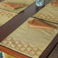 Embroidered Placemats and napkings in Cotton with sage green/brown contrast - 13x19inch