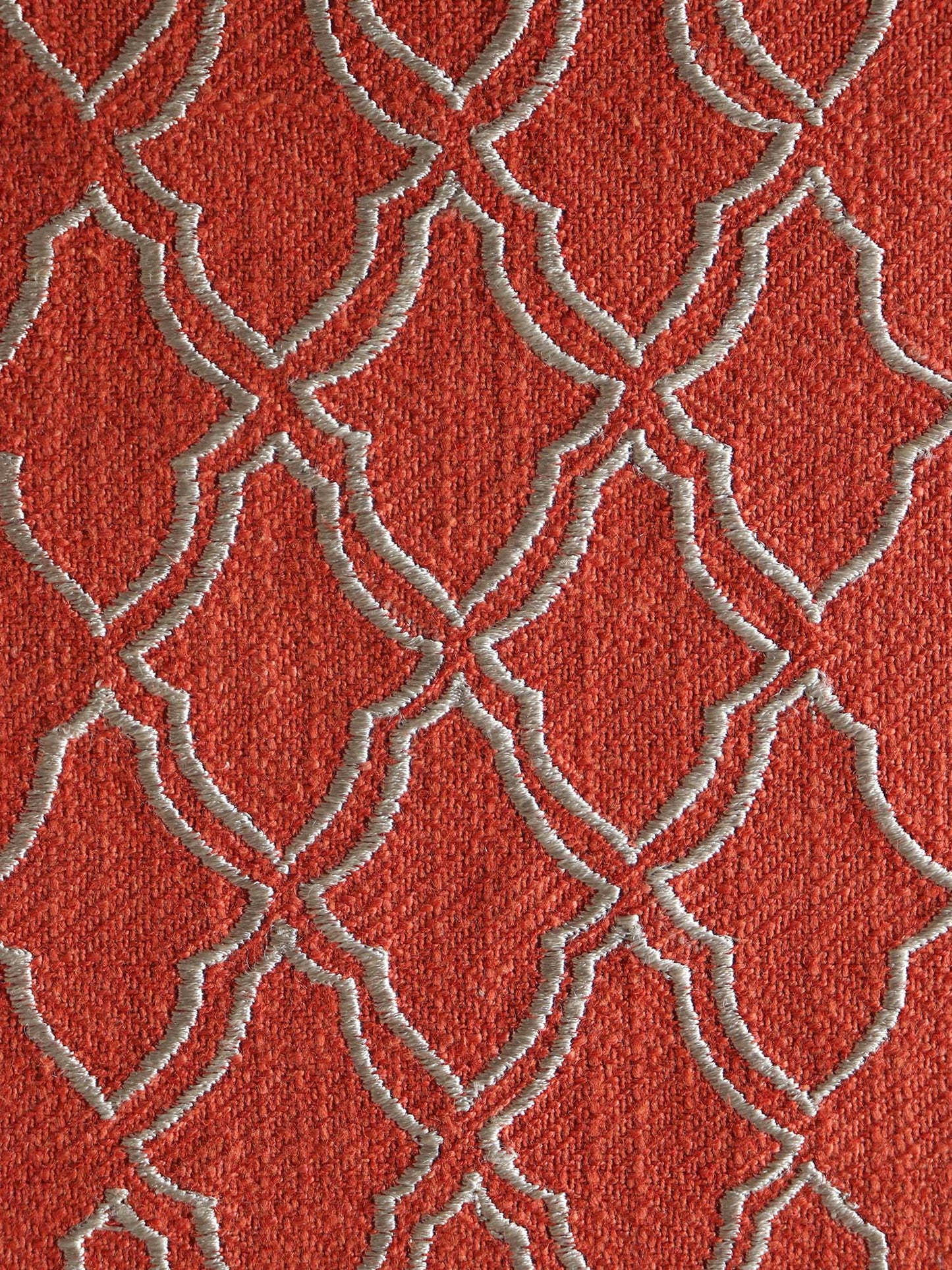 Embroidered Placemat/Tablemats and Napkins Set | Dinner Table Mats/Napkins | Polycanvas - Rust | Set of 6 Mats 13x19 in & Set of 6 Dining Napkins 16x16in | (33x48 cms, 40x40 cms)