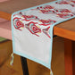 Hand embroidered table runner with patchwork on edges and Tassels on corners for 6 seater dining table - 12x84 inch