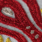 closeup of Hand embroidery on table runner for a 6 seater dining table - 12x84 inch