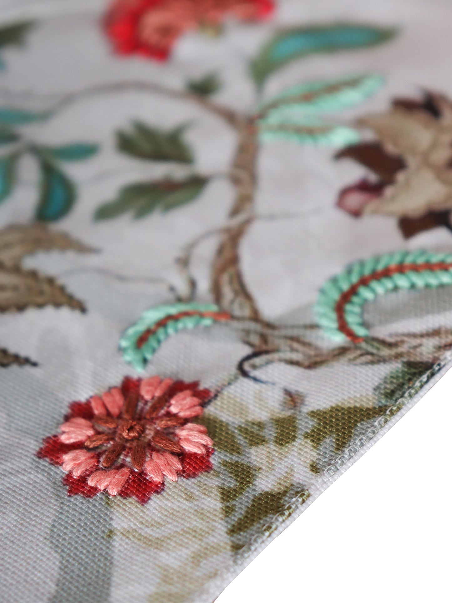 Table Runner with Hand Embroidery | Polycanvas - Blue Shade | 4 Seater/6 Seater Table Runner Cloth, Table Runner for Living Room, Dining Table - 30 cmsx210 cms; 12inches x 84inches