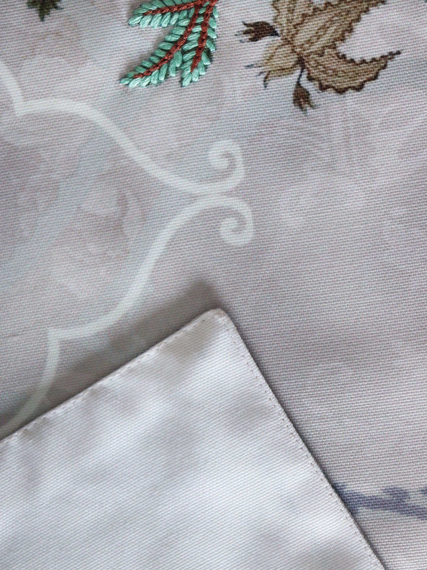 Table Runner with Hand Embroidery | Polycanvas - Blue Shade | 4 Seater/6 Seater Table Runner Cloth, Table Runner for Living Room, Dining Table - 30 cmsx210 cms; 12inches x 84inches