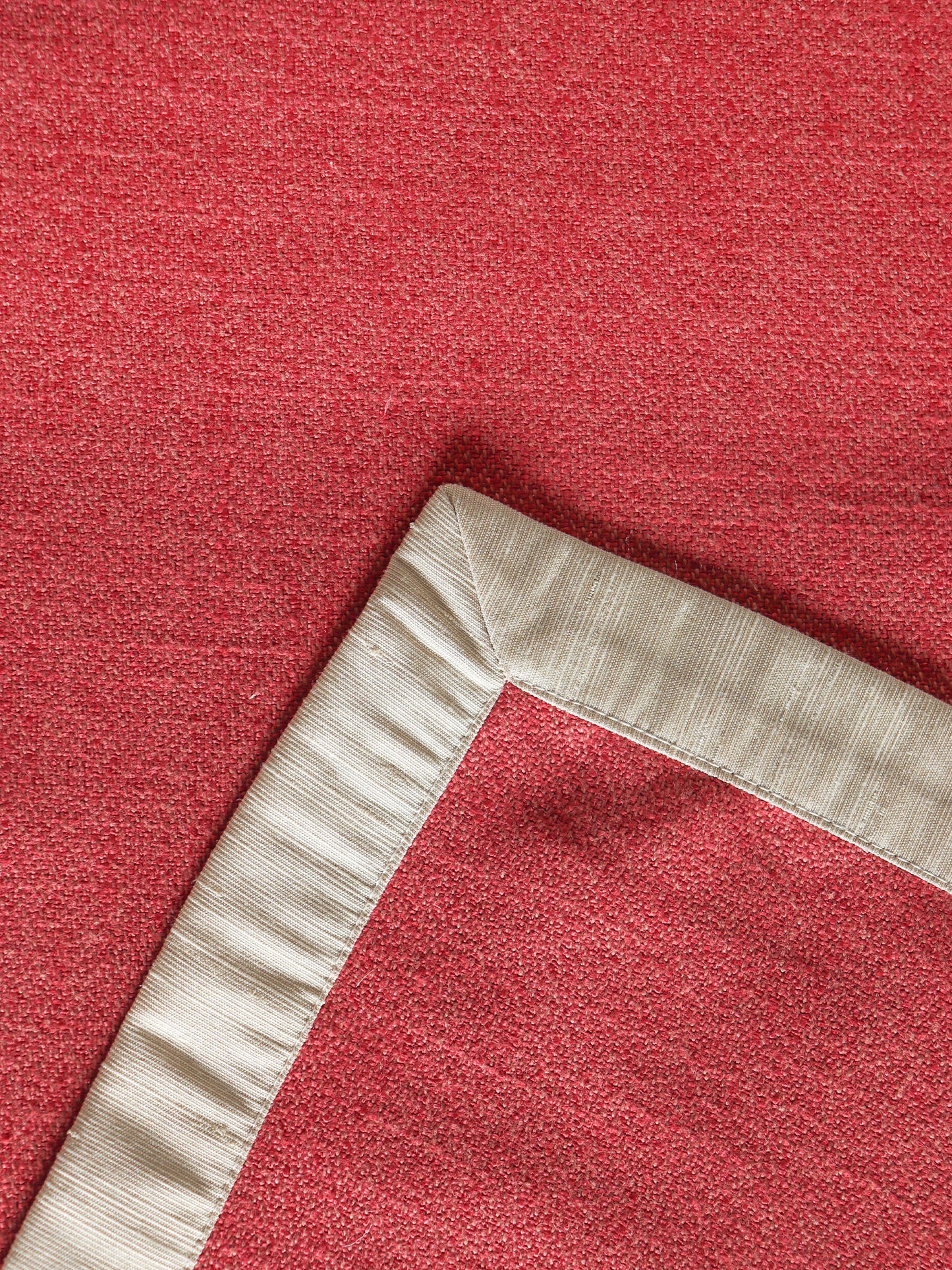 Textured Table Runner with Flange Border | Red and Gold | 4 Seater / 6 Seater Table Runner Cloth, Table Runner for Living Room, Dining Table Runner- 30 cms x 210 cms; 12 inches x 84 inches.