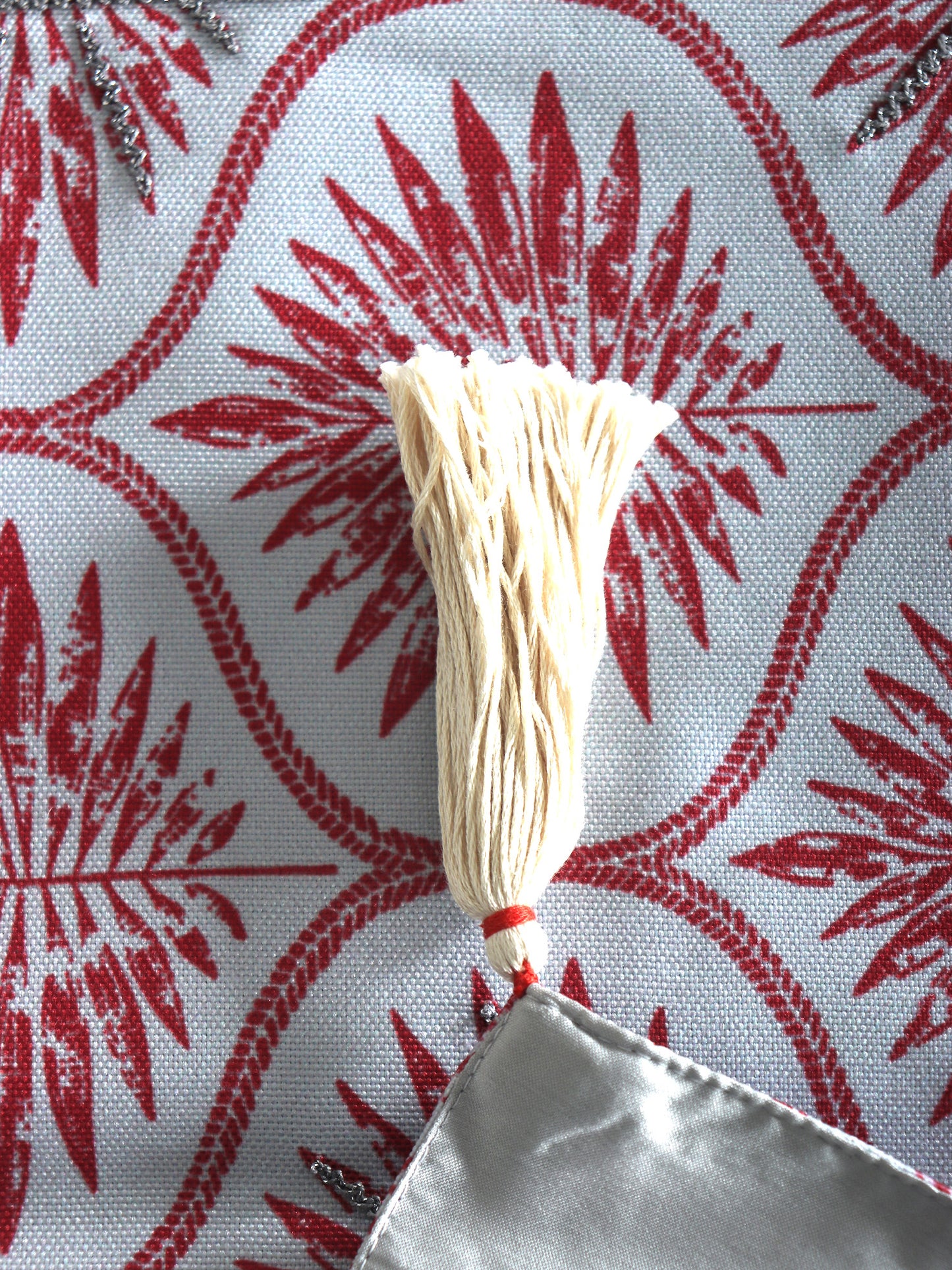 Table Runner with Hand Embroidery and Tassels | Polycanvas - Maroon | 4 Seater / 6 Seater Table Runner Cloth, Table Runner for Living Room, Dining Table - 30 x 210 cms; 12 x 84 inches