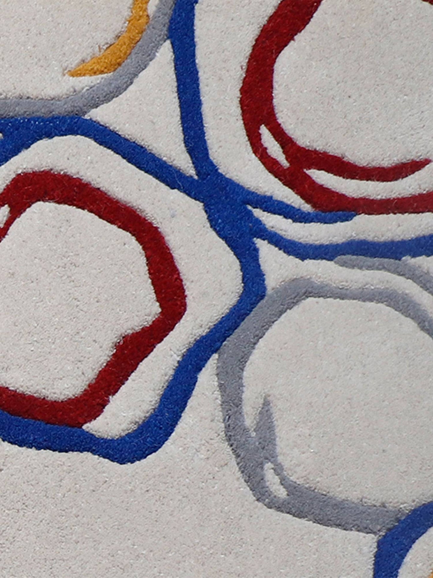 Carpet Hand Tufted 100% Woollen Ivory Contemporary - 4ft X 6ft
