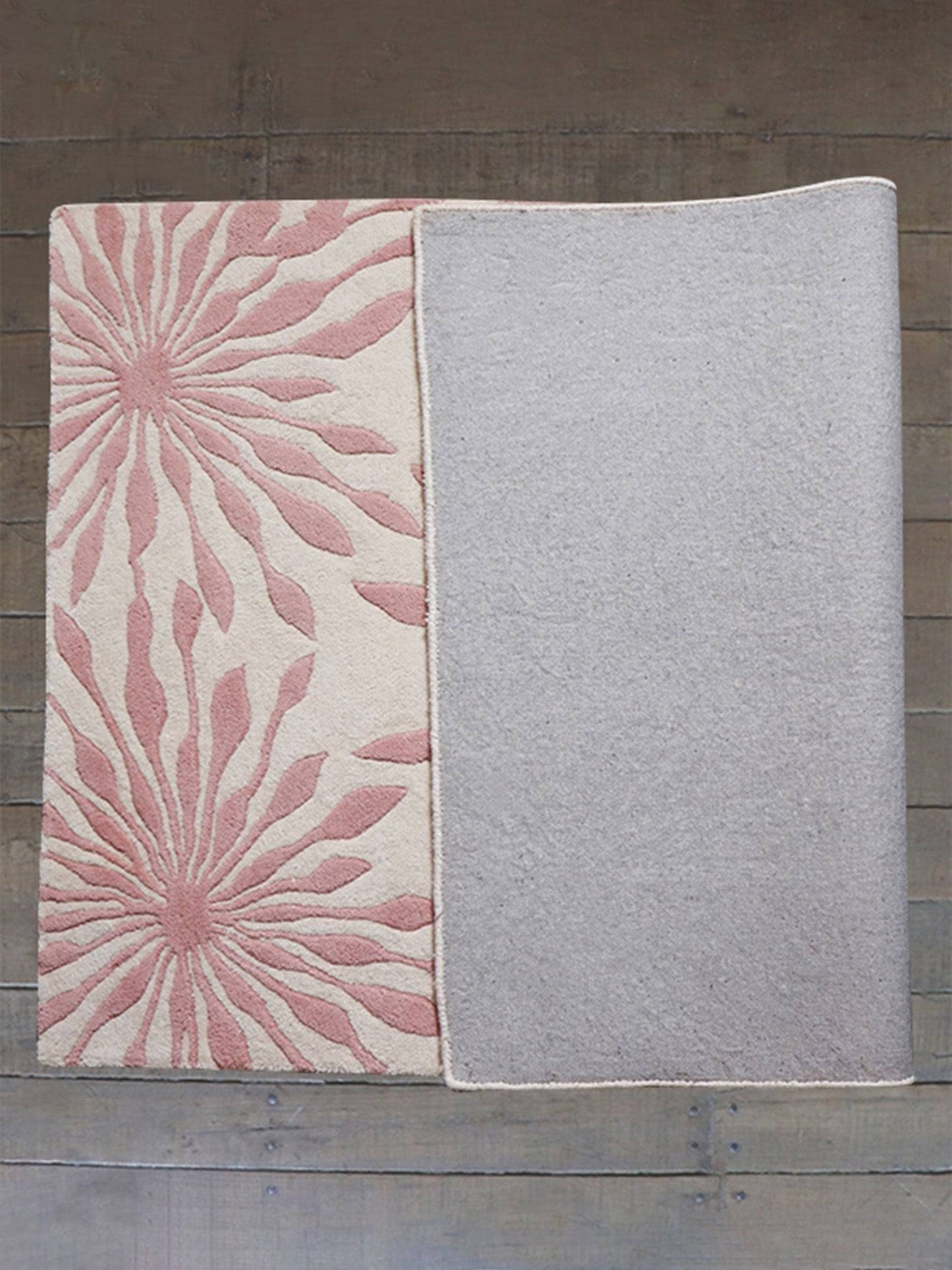 Carpet Hand Tufted 100% Woollen Pink Floral Decadence- 4ft X 6ft