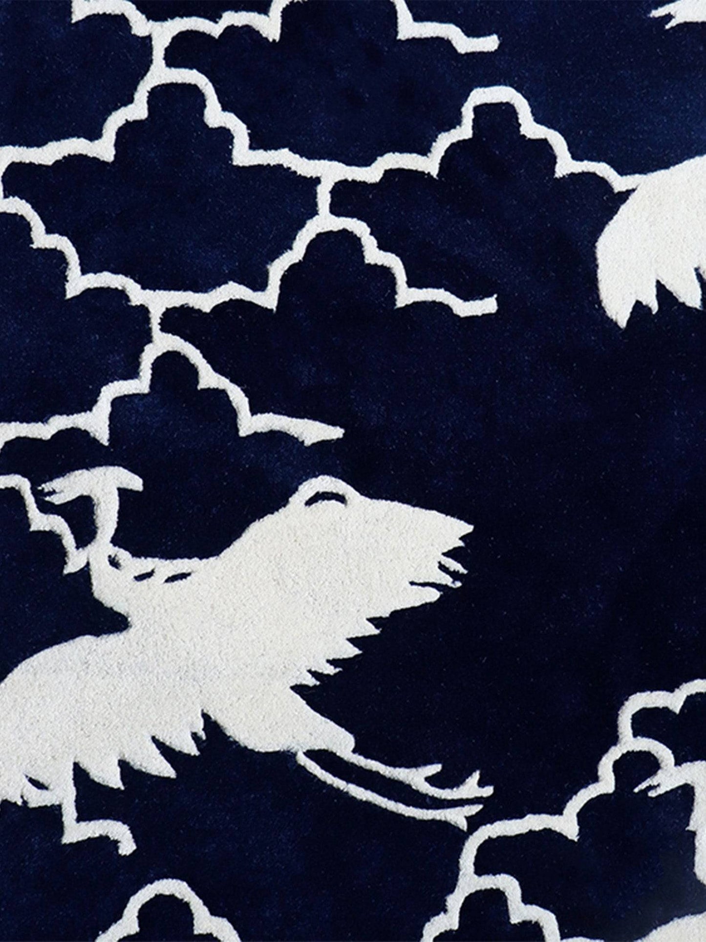 Carpet Hand Tufted 100% Woollen Blue Crane - 4ft X 6ft