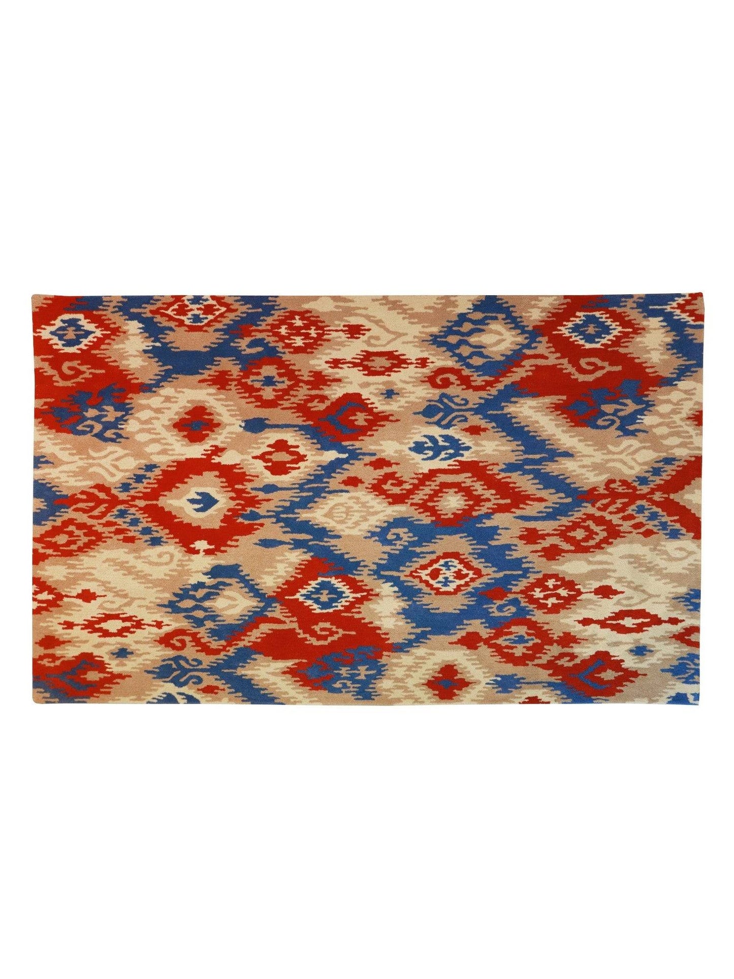 Carpet Hand Tufted 100% Woollen Ikat Multi - 5 X 7 Feet