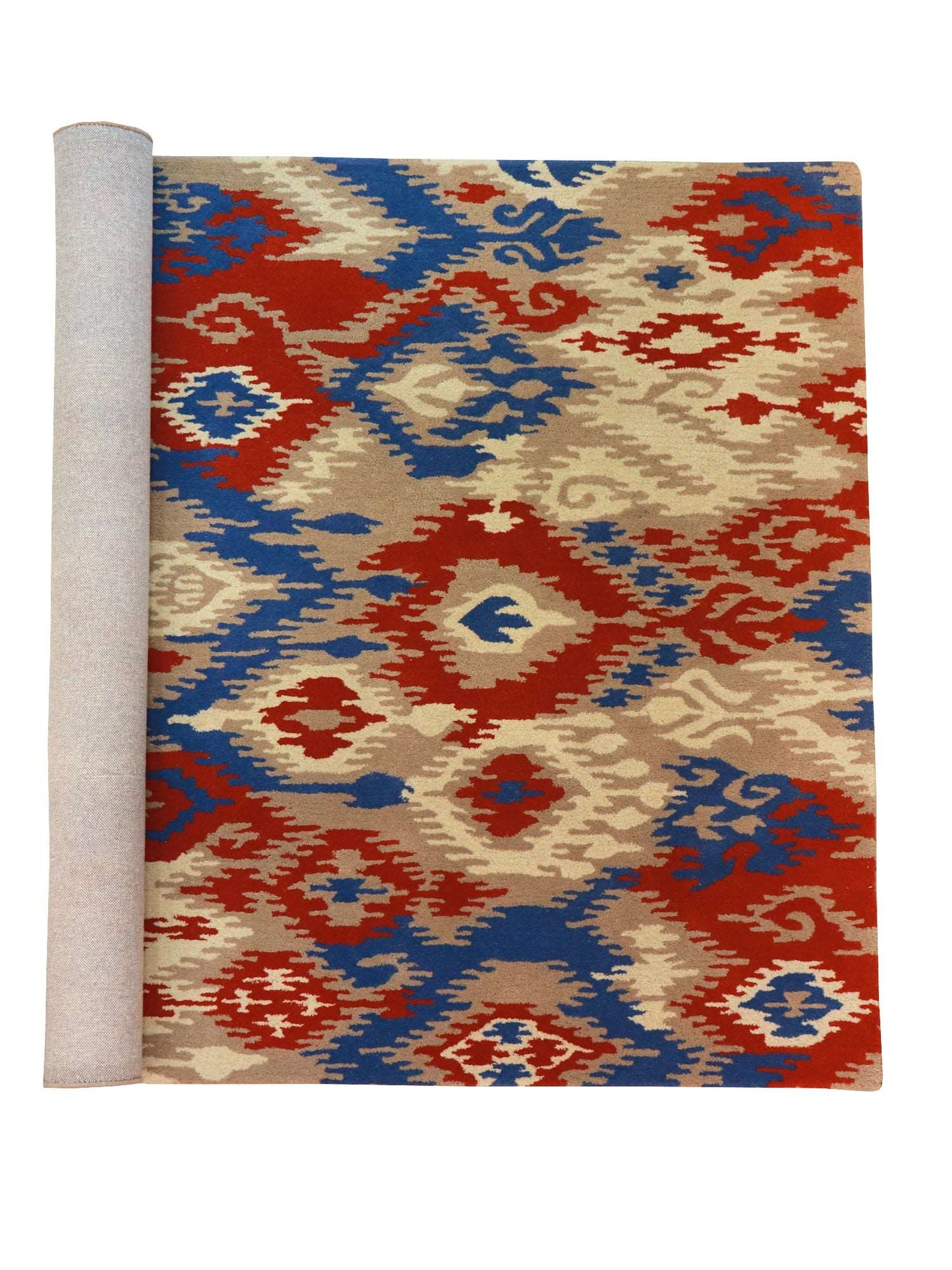 Carpet Hand Tufted 100% Woollen Ikat Multi - 5 X 7 Feet