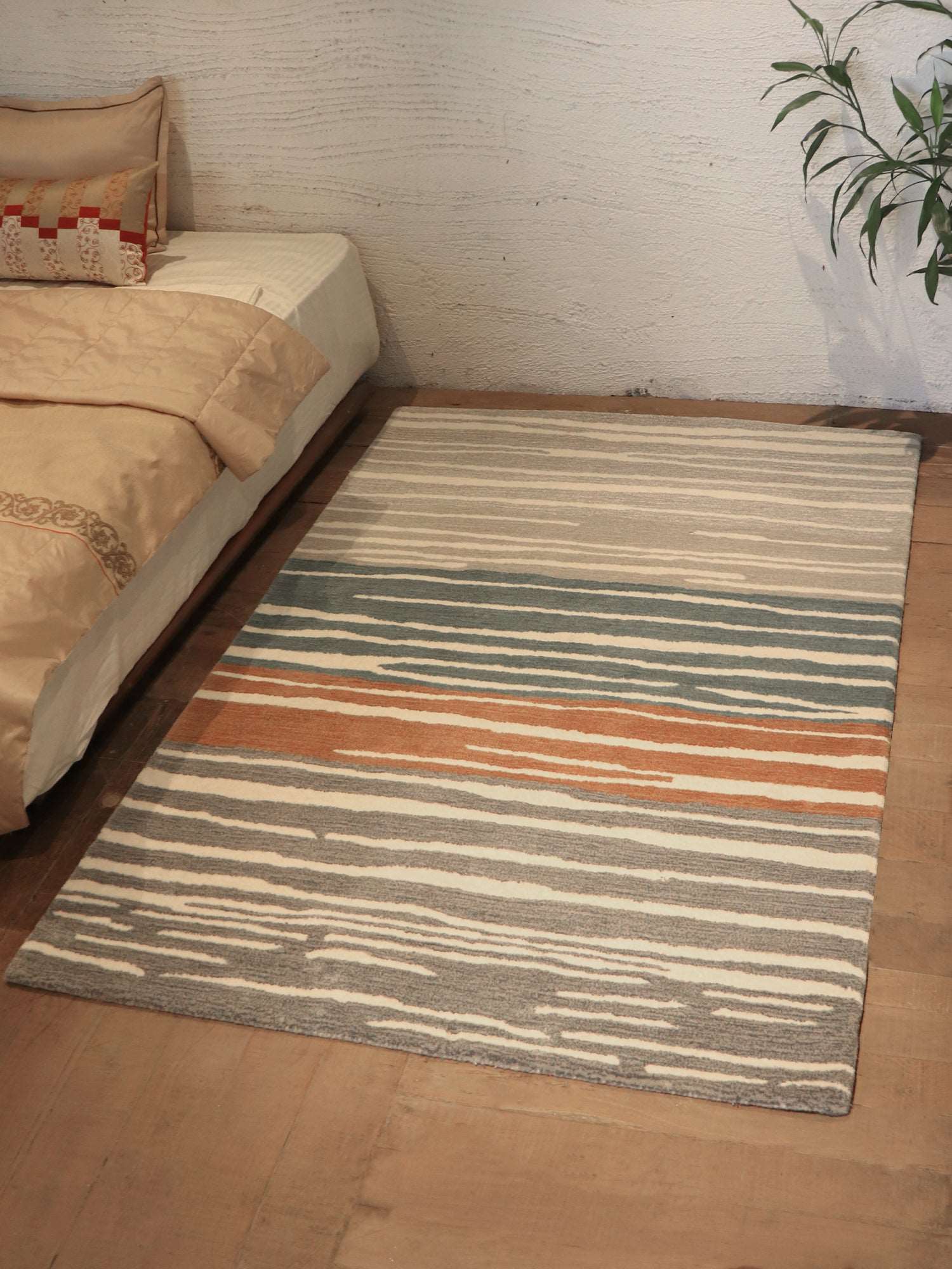 Carpet Hand Tufted 100% Woollen Stripes Multi - 4 X 6 Feet