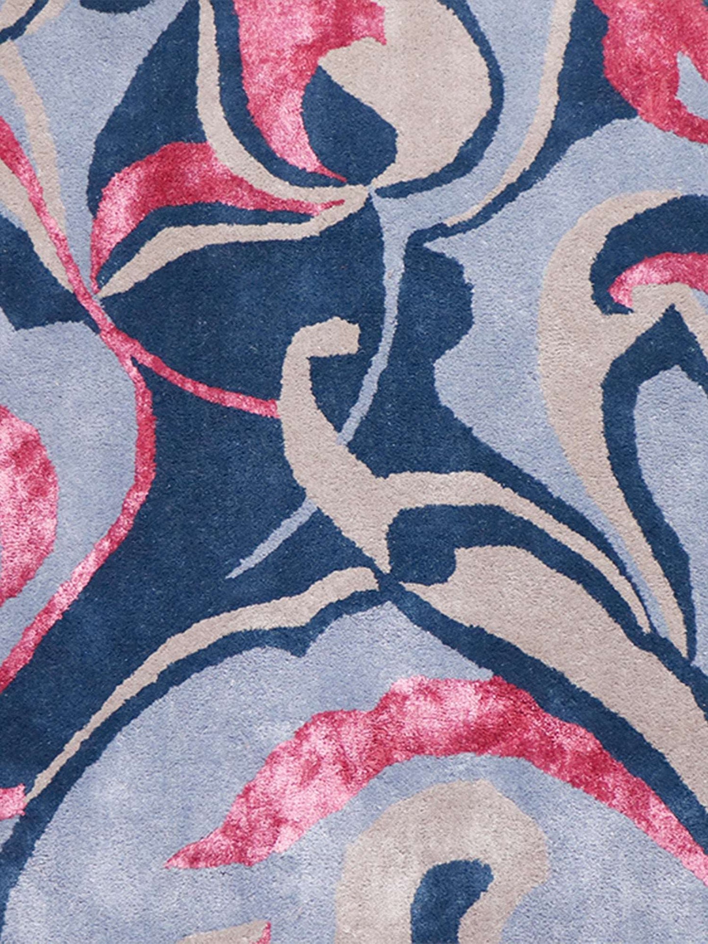Carpet Hand Tufted 100% Woollen Beige Grey Burgandy Abstract Flow - 4ft X 6ft