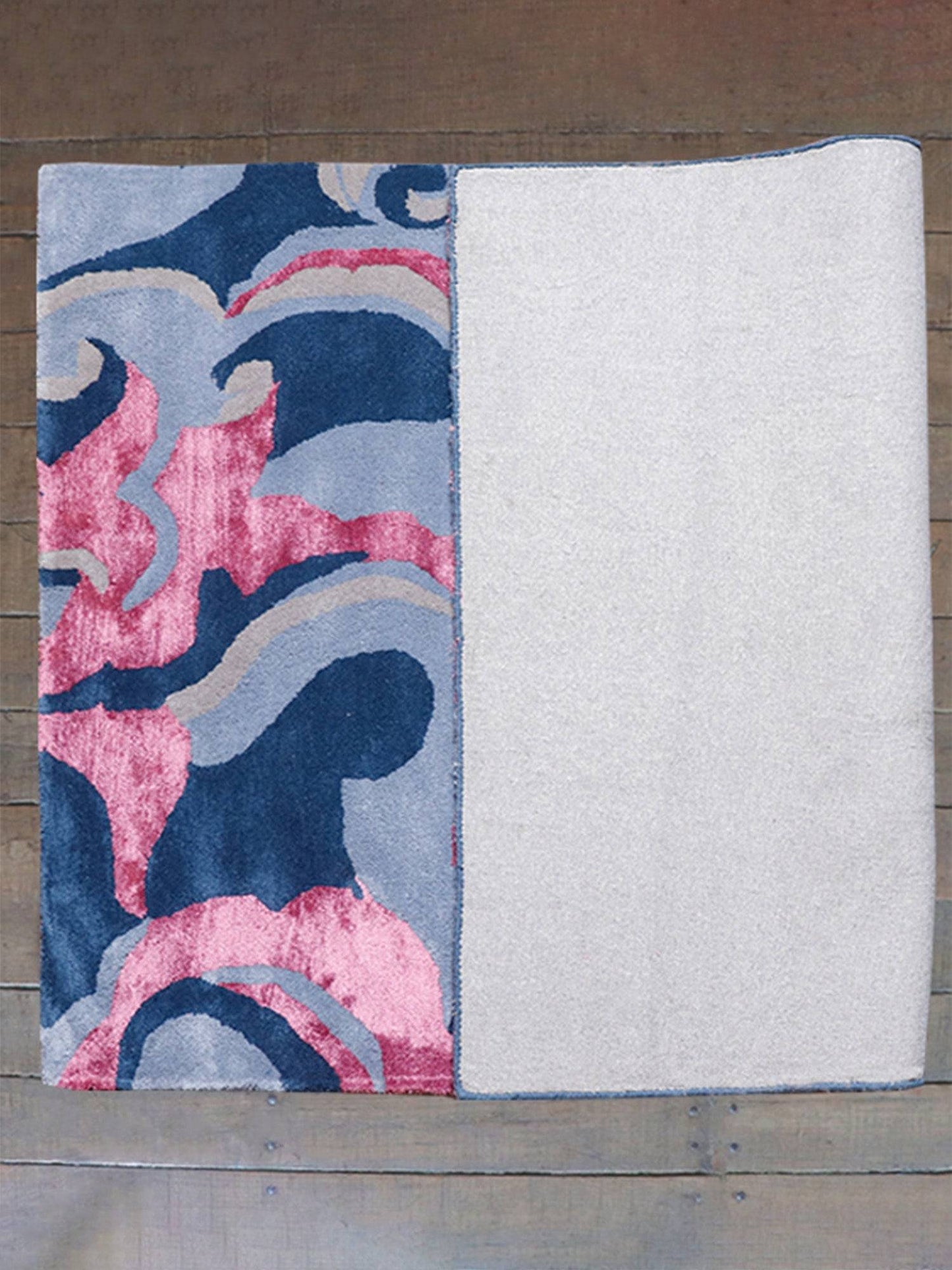 Carpet Hand Tufted 100% Woollen Beige Grey Burgandy Abstract Flow - 4ft X 6ft
