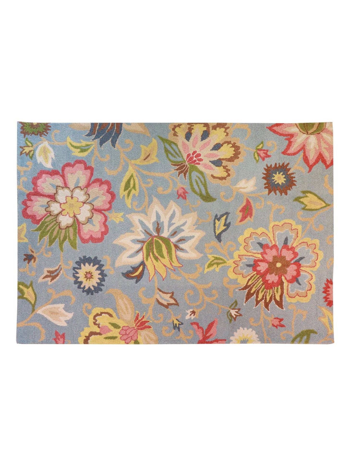 Carpet Hand Tufted 100% Woollen Floral Multi - 5 X 7 Feet