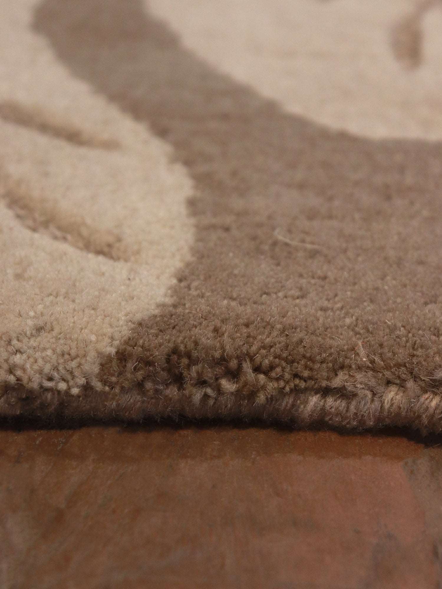 Carpet Hand Tufted 100% Woollen Floral Brown Grey - 4 X 6 Feet