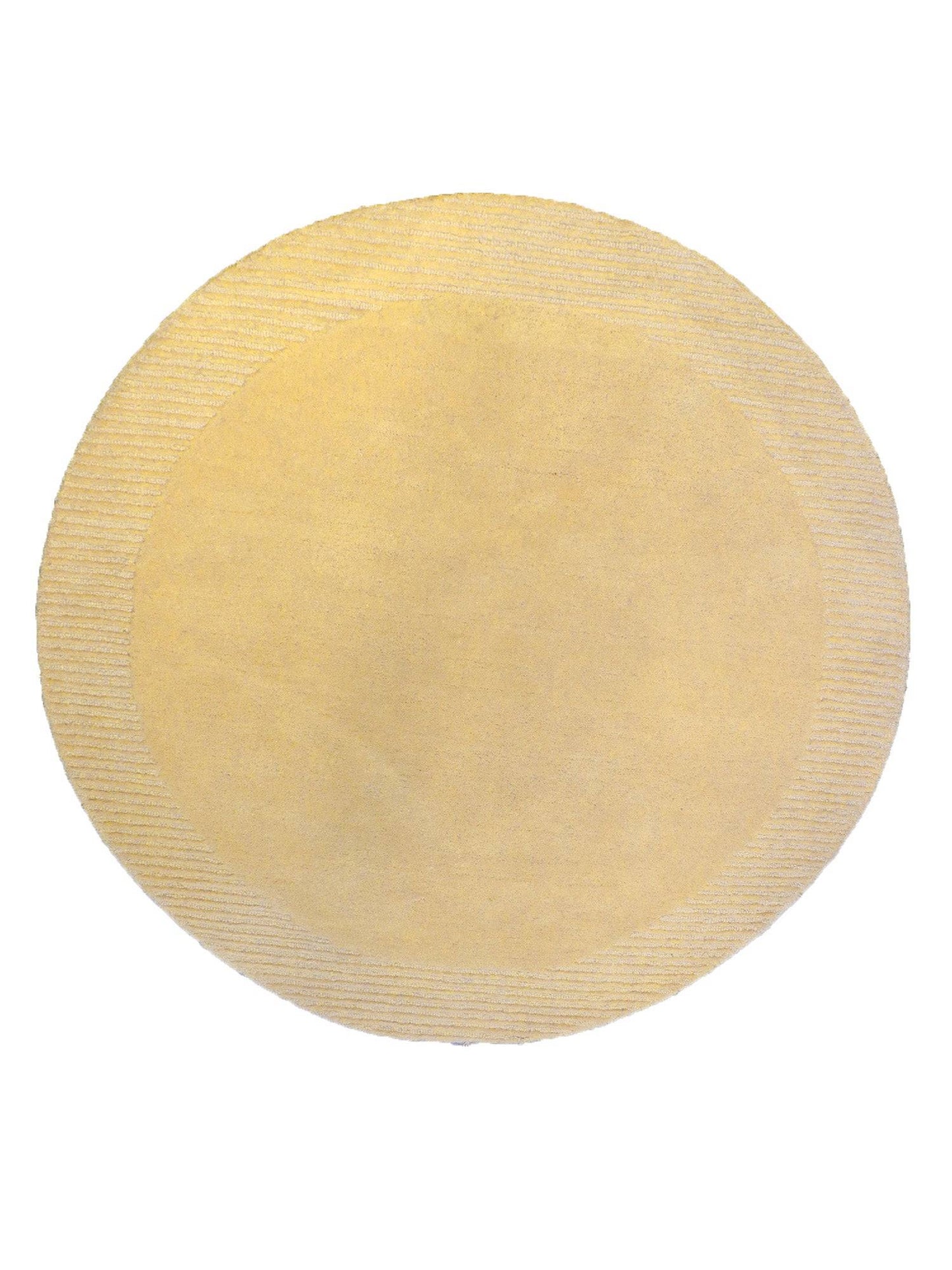 Carpet Hand Tufted 100% Woollen Solid Yellow - 5 X 5 Feet