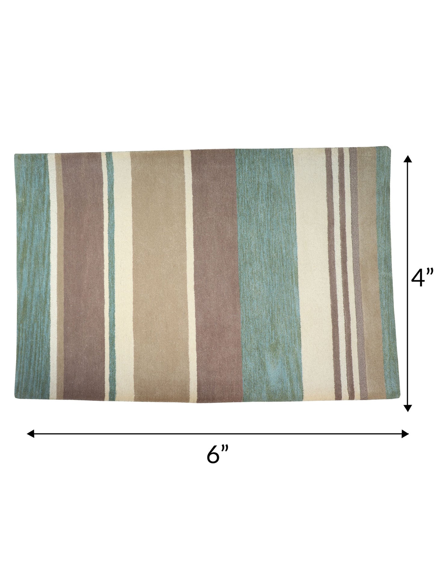 Hand Tufted 100% Wool | Abstract Stripes Non Slip Vintage Rug Premium Exclusive Carpet for Living Room, Bedroom, Office - (Green Brown, 4x6 Ft)