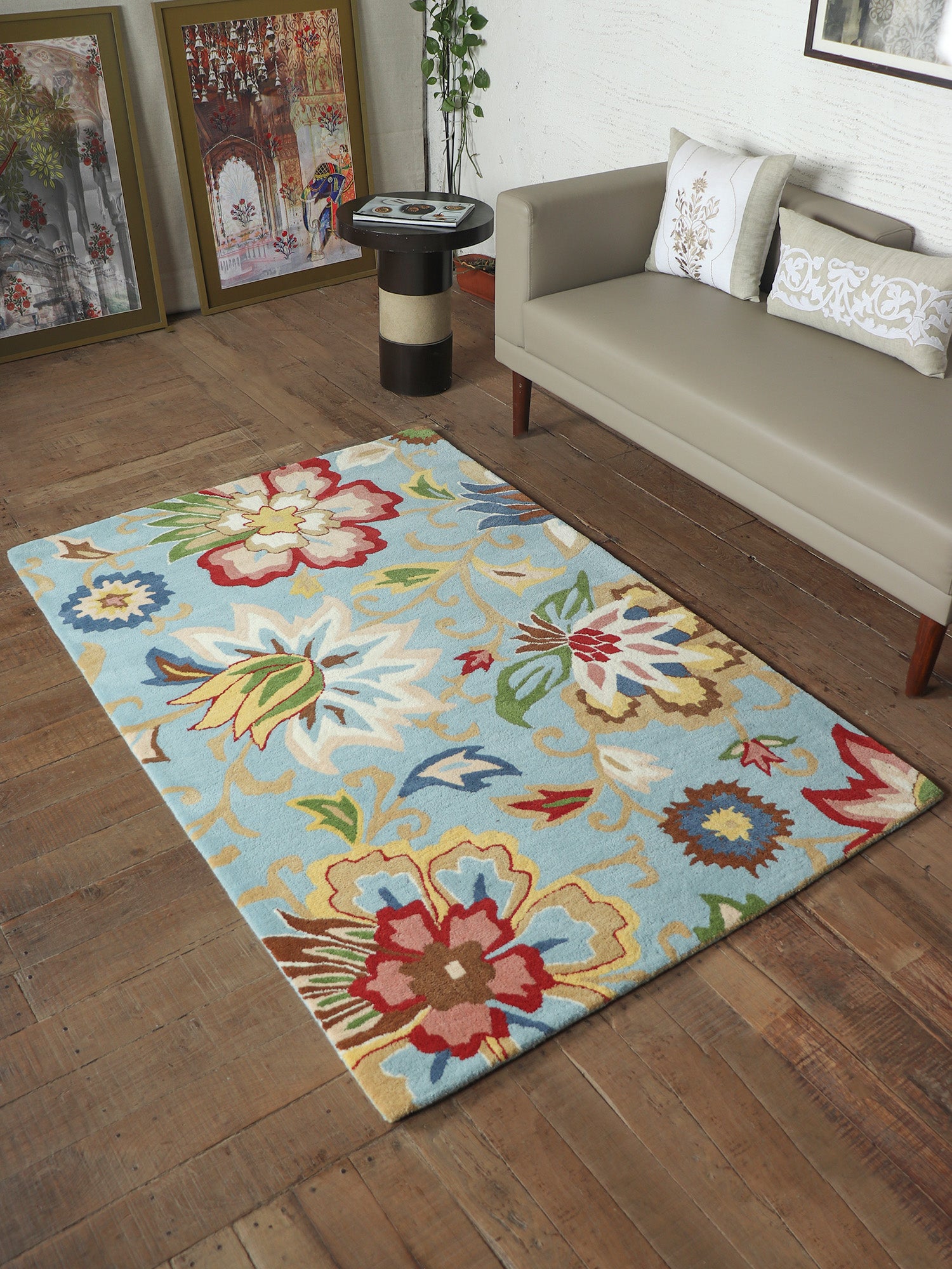 Hand Tufted 100% Wool | Decorative Floral Non Slip Vintage Rug Premium Exclusive Carpet for Living Room, Bedroom, Office - (Multicolor, 4x6 Ft)