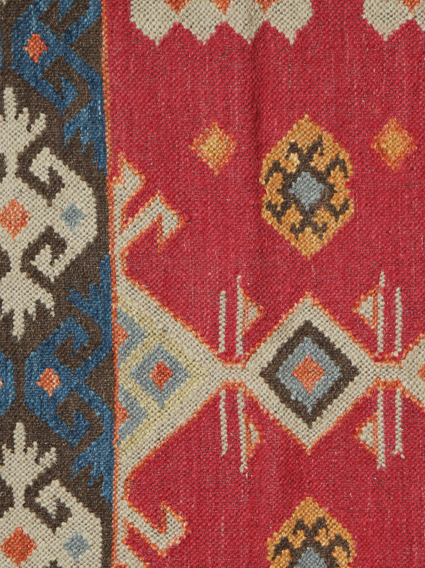 Dhurrie Handwoven Wollen for Floor, Living Room & Bedroom | Red - 3x5 feet