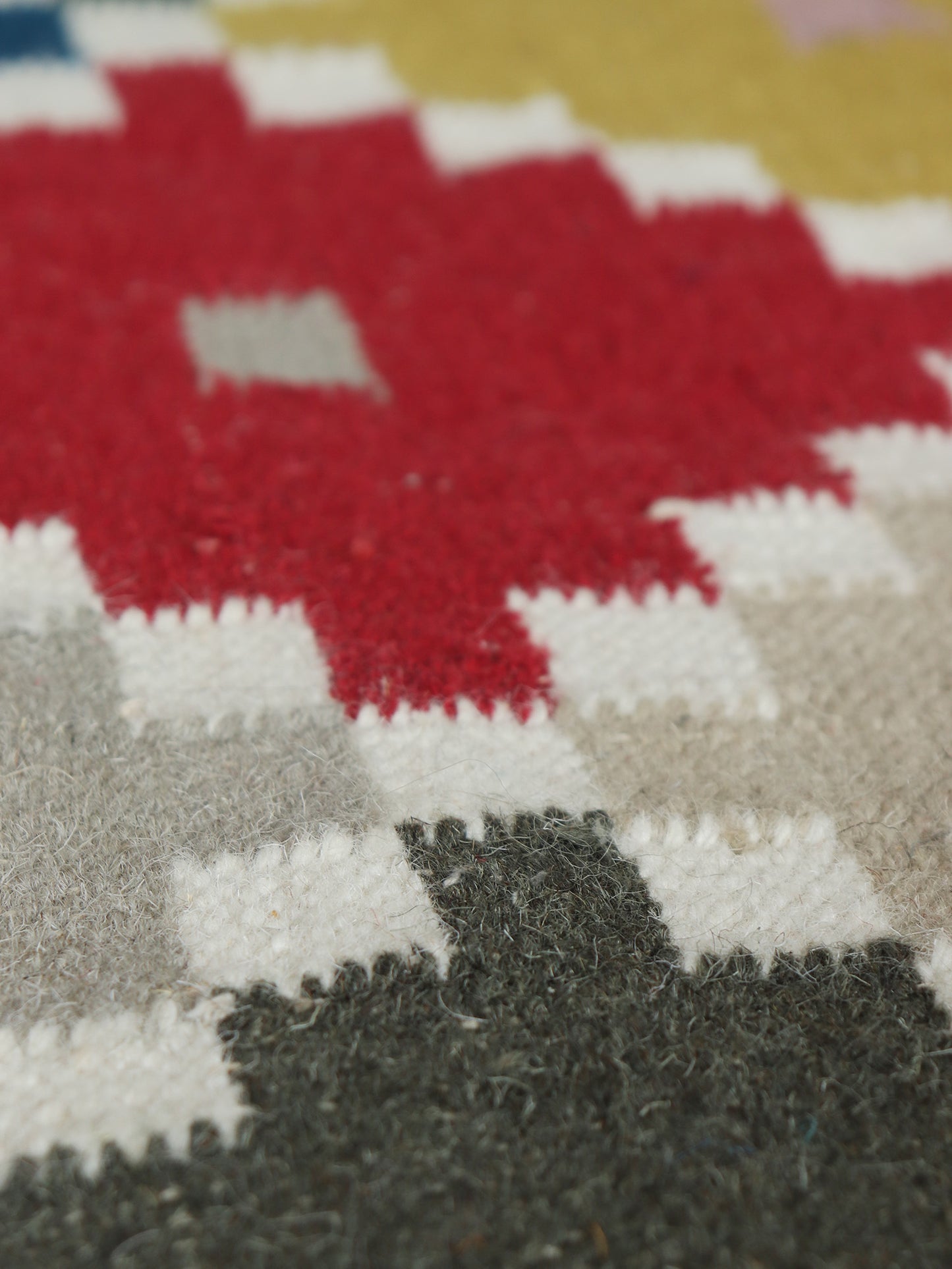 Dhurrie Handwoven Wollen for Floor, Living Room & Bedroom | Multicolor - 3x5 feet