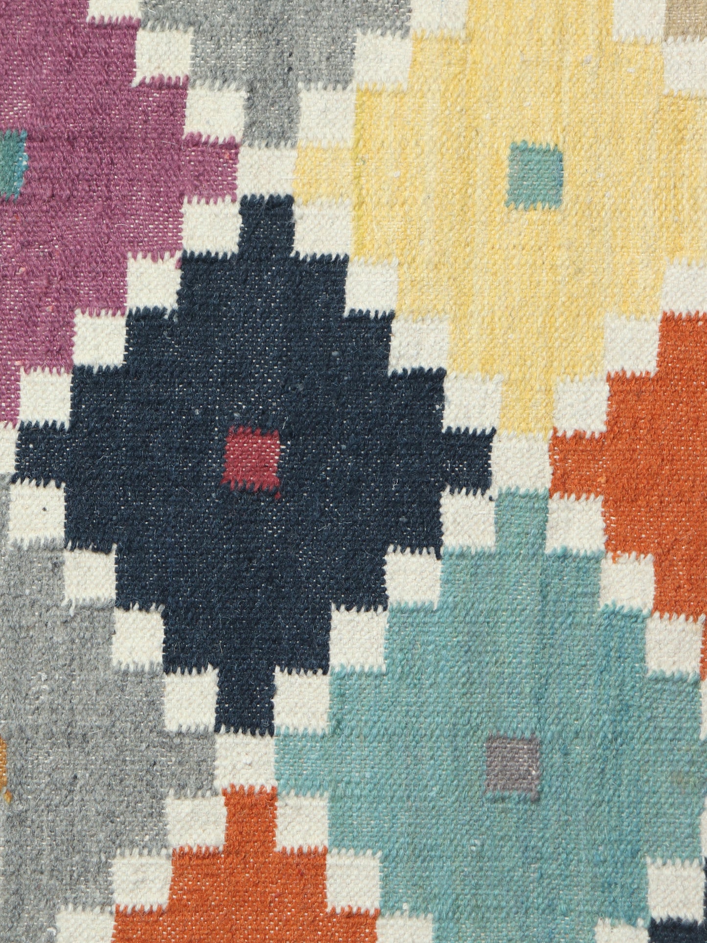 Dhurrie Handwoven Wollen for Floor, Living Room & Bedroom | Multicolor - 3x5 feet