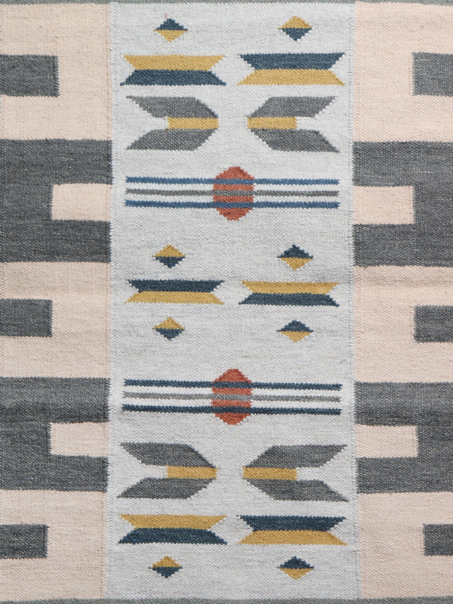 Dhurrie Handwoven Wollen for Floor, Living Room & Bedroom | Multicolor - 3x5 feet