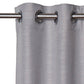 closeup of door curtain with eyelet in grey color - 7 feet, 54x84 inch