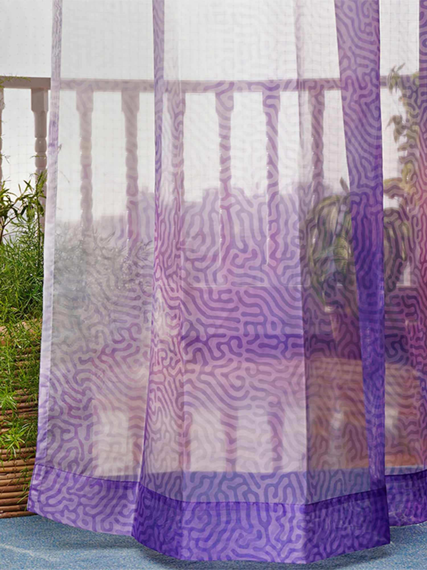 Door Transparent Sheer Polyester Abstract in Ombre - 54"x90"