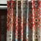 Door Curtain Cotton Blend Abstract Printed Brown - 50" x 84" (Hidden Loop)