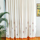 set of 2 floral and chevron printed door curtain with hidden loop, 7feet, 50x84 inch