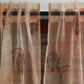 Organza Sheer Curtain Mughal Jharokha Printed Brown - 50" x 80" (Pack of 2)(Hidden Loop)