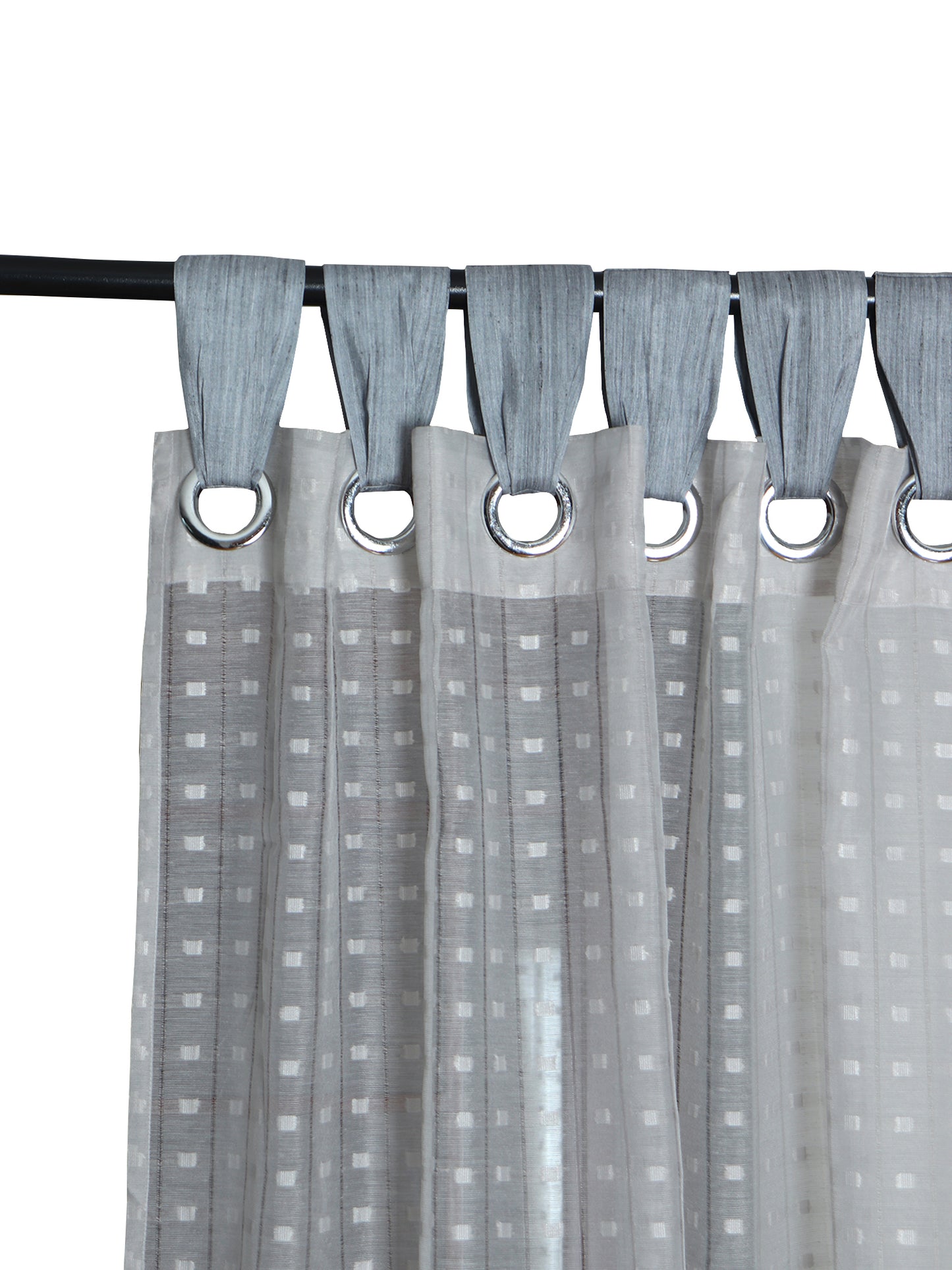 Door Semi Transparent Sheer Polyester Grey - 52" X 90" (eyelet with loop) (7.5 ft)