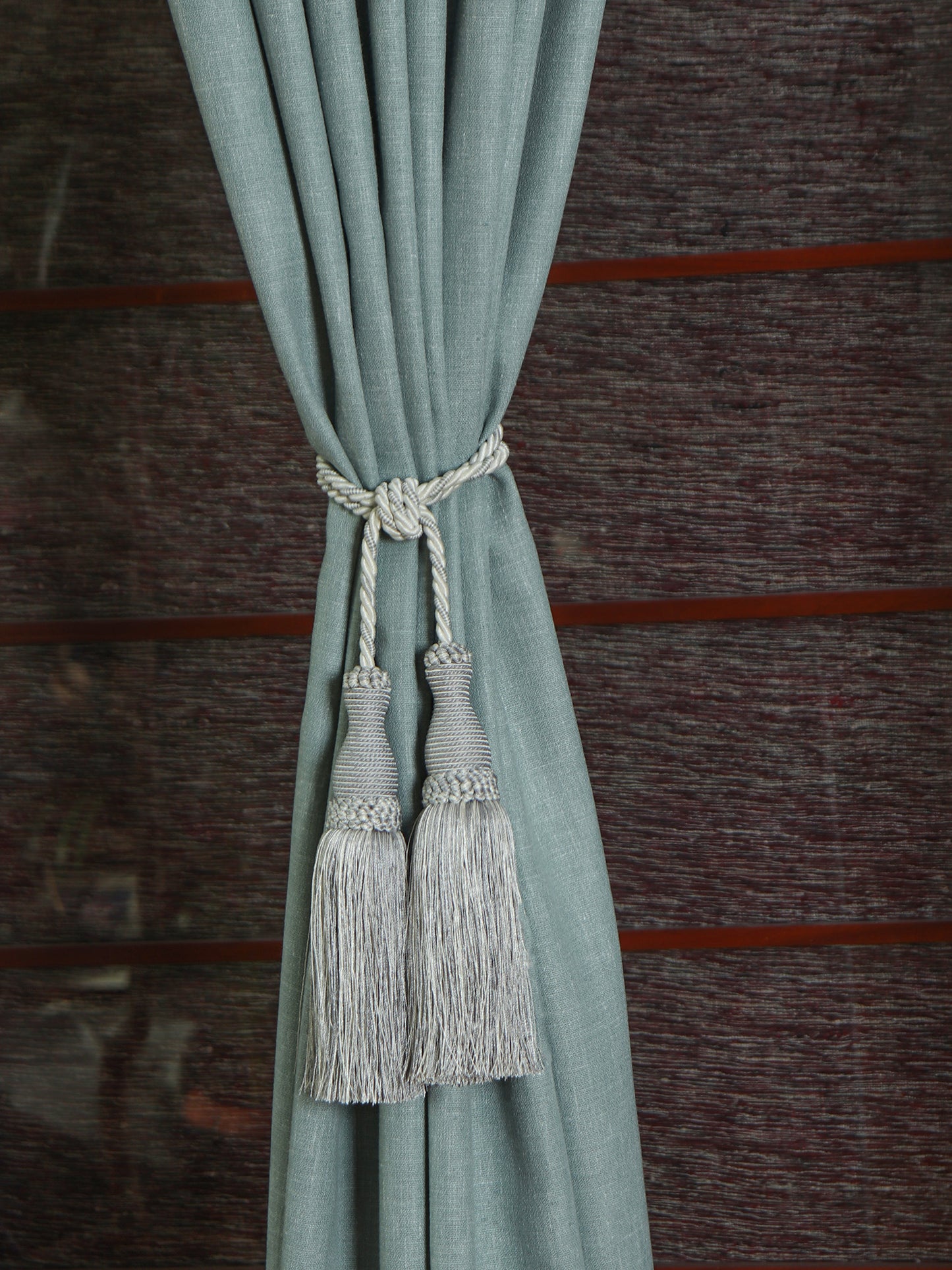 Door Curtain Cotton Solid Aqua Green - 52" X 84" (Hidden Loop) (7ft)
