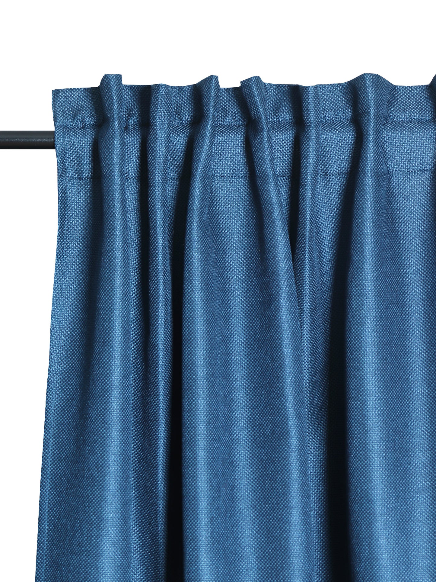 Door Curtain Polyester Self Textures Dark Teal - 52" X 84" (Hidden Loop) (7ft)