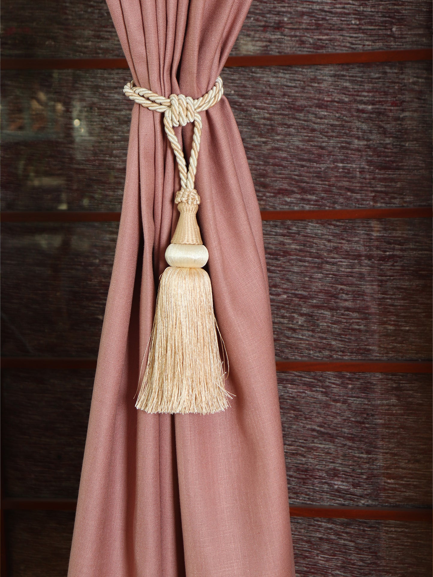 Door Curtain Cotton Blend Solid Coral - 52" X 84" (Hidden Loop) (7ft)